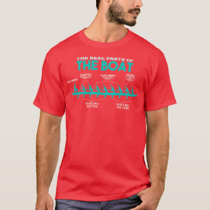 De echte delen van de boot roeien kajak peddel boa t-shirt