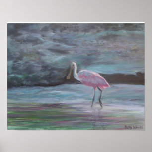 DE ECHTE FLORIDA-Roseate Spoonbill Poster