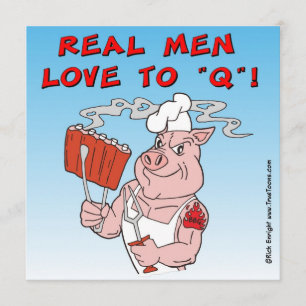 DE ECHTE MANNEN HOUDEN AAN Q! BBQ-uitnodigingskaar Kaart