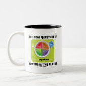 De echte vraag is hoe groot is het Bord? Tweekleurige Koffiemok (Links)
