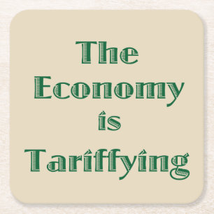 De economie is aan het Tariffiëren Vierkante Kartonnen Onderzetter