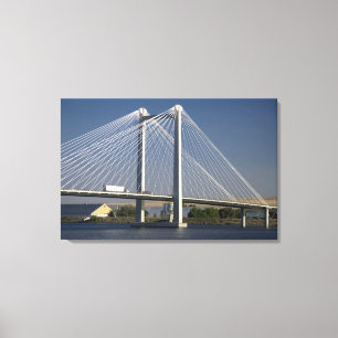 De Ed Hendler-brug overspant de Columbia-rivier Canvas Afdruk