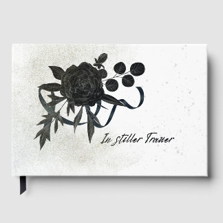 DE | Edles Trauer Kondolenzbuch - Schwarze Rose Gastenboek