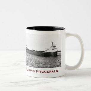 De Edmund Fitzgerald met bemanningsnamen Tweekleurige Koffiemok