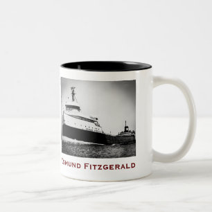 De Edmund Fitzgerald met bemanningsnamen Tweekleurige Koffiemok