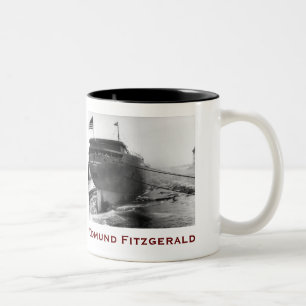 De Edmund Fitzgerald met bemanningsnamen Tweekleurige Koffiemok
