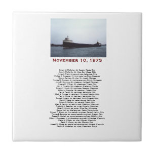 De Edmund Fitzgerald met de Crew Names Gift Box Tegeltje