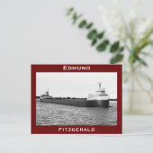 De Edmund Fitzgerald op de St. Clair (B&W) Briefkaart (Staand voorkant)