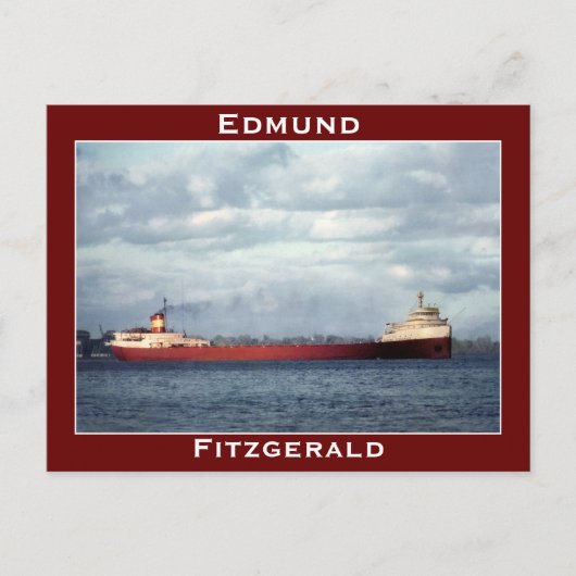 De Edmund Fitzgerald op de St. Clair Briefkaart (Voorkant)