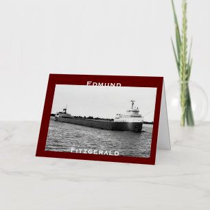De Edmund Fitzgerald op de St. Clair-rivier (zwart Folie Wenskaart