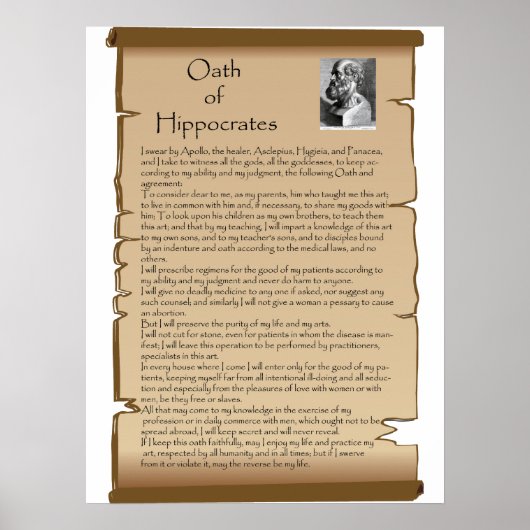 de eed van de arts van hippocrates poster (Voorkant)