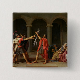 De eed van Horatii, 1784 Vierkante Button 5,1 Cm