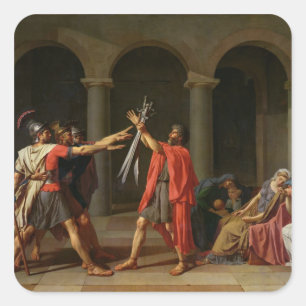 De eed van Horatii, 1784 Vierkante Sticker