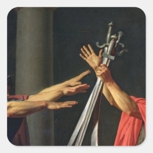 De eed van Horatii, 1784 Vierkante Sticker