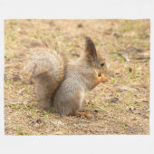 De eekhoorn eet een moerfoto fleece deken (Voorkant (Horizontaal))