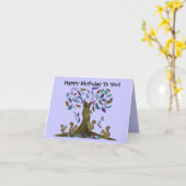 De eekhoorns boomhut Happy Birthday Kaarten (Gele Bloem)