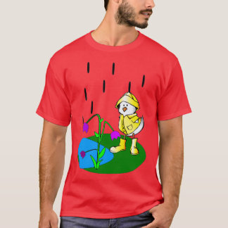 de eend met een regenjas t-shirt