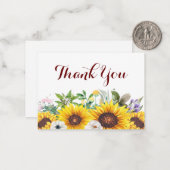 De eend van de zonnebloem bedankt notitiekaartje (Voorkant / Achterkant in situ)