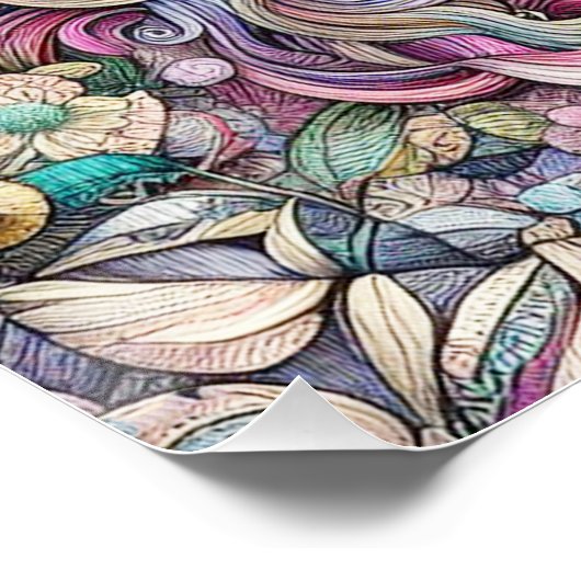 De eenhoorn en de vlinder perfect poster (Hoek)