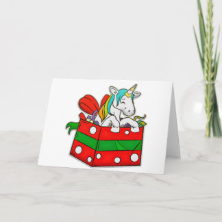 De Eenhoorn van Kerstmis in giftdoos Feestdagen Kaart
