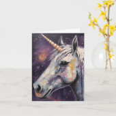 De Eenhoorn Verticale Verjaardag Kaart (Gele Bloem)