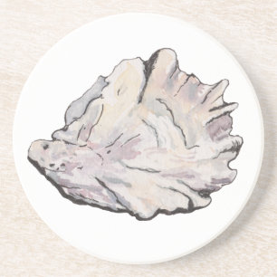 De eenvoudige Elegante Waterverf van de Oester Zandsteen Onderzetter