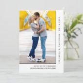 De eenvoudige Foto van de Lijn bewaart de Datum | Save The Date (Staand voorkant)