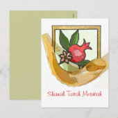 de eenvoudige Kaart van Rosh Hashanah (Voorkant / Achterkant)