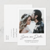 De eenvoudige Moderne Foto bewaart de Datum Uitnodiging Briefkaart (Voorkant / Achterkant)