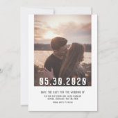 De eenvoudige Moderne Foto bewaart de Datum | wit Save The Date (Voorkant)