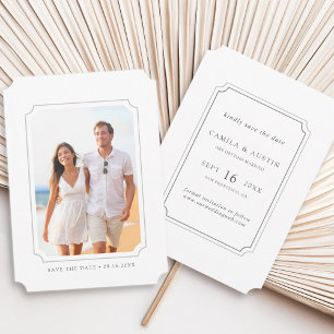 De eenvoudige Moderne Foto van het Weddenschap bew Save The Date