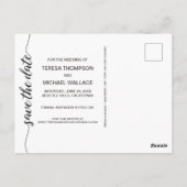 De eenvoudige Moderne Foto's sparen de Weddenschap Briefkaart (Achterkant)