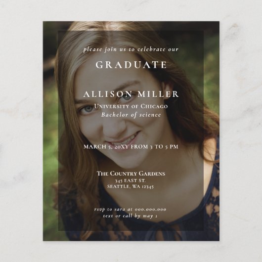 De Eenvoudige Uitnodiging van het Afstuderen van d (Voorkant)