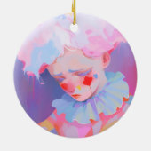 De eenzame roze clown keramisch ornament (Achterkant)