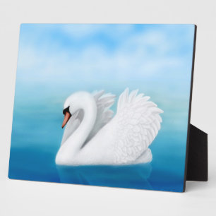 De eenzame stomme zwaanplaquette fotoplaat