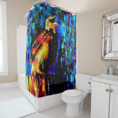 De eenzame vogel 2 douchegordijn (In situ)