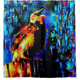 De eenzame vogel 2 douchegordijn