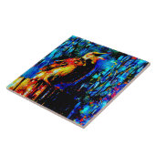 De eenzame vogel 2 tegeltje (Zijkant)