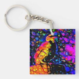 De eenzame vogel 4: vloeibare kunststijl sleutelhanger