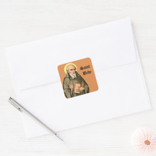 De eerbiedwaardige Beda als prediker (P 008) Vierkante Sticker