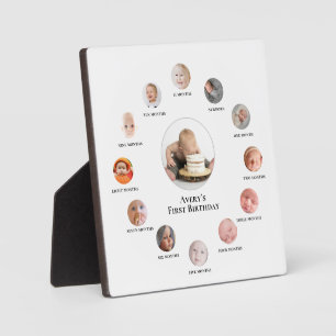 De eerste 12 maanden fotoherinneringen van de baby fotoplaat