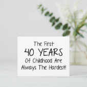 De eerste 40 jaar kindertijd briefkaart (Staand voorkant)