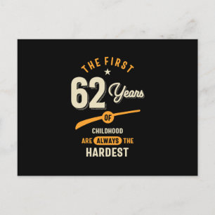 De eerste 62 jaar - 62e verjaardagscadeau briefkaart