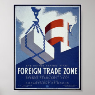 De eerste Amerikaanse vrijhandelszone Poster