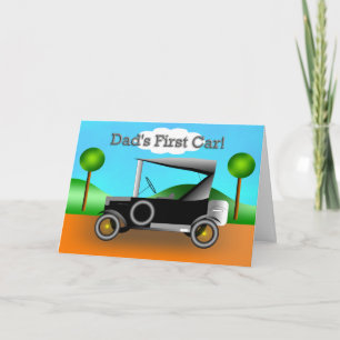 De eerste auto van papa! Vaderdag Kaart