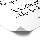 De eerste dag, de Ja dag, de beste dag bruiloft Poster (Hoek)