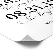 De eerste dag, de Ja dag, de beste dag bruiloft Poster (Hoek)