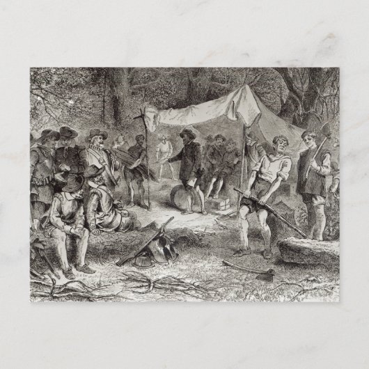 De eerste dag in Jamestown Briefkaart (Voorkant)