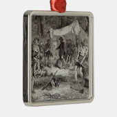 De eerste dag in Jamestown Metalen Ornament (Rechts)