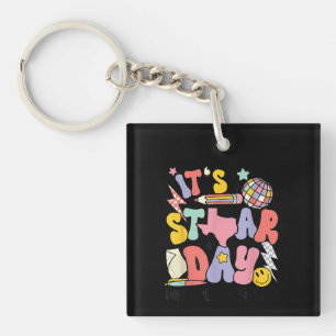 De eerste dag van de dag, niet stress, doe je best sleutelhanger